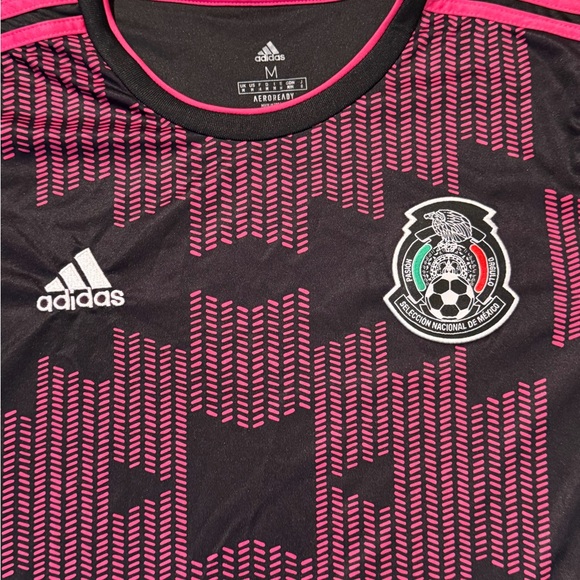 Mexico National Team Black Pink Soccer Jersey Adidas Aeroready Mens Medium - Picture 2 of 5